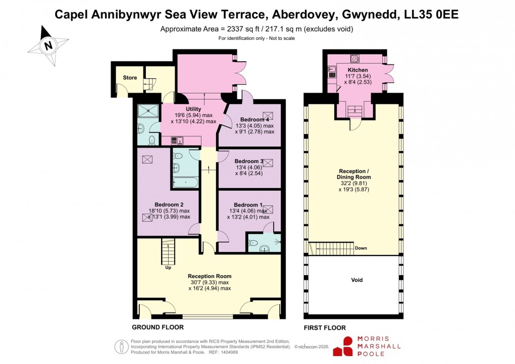 Floorplan for Sea View Terrace, Aberdovey, Gwynedd