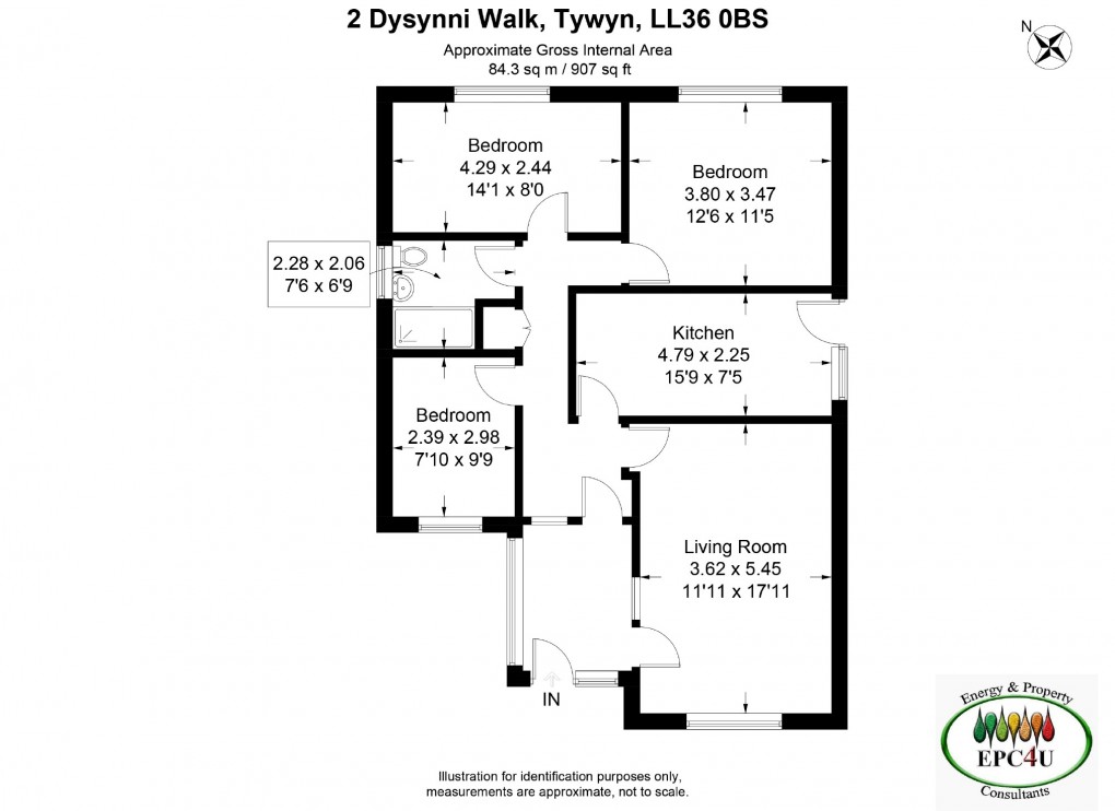 Floorplan for Dysynni Walk, Tywyn, Gwynedd