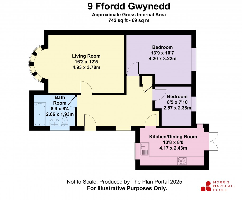 Floorplan for Ffordd Gwynedd, Tywyn, Gwynedd