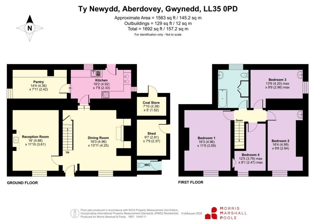 Floorplan for Ty Newydd, Aberdovey, Gwynedd