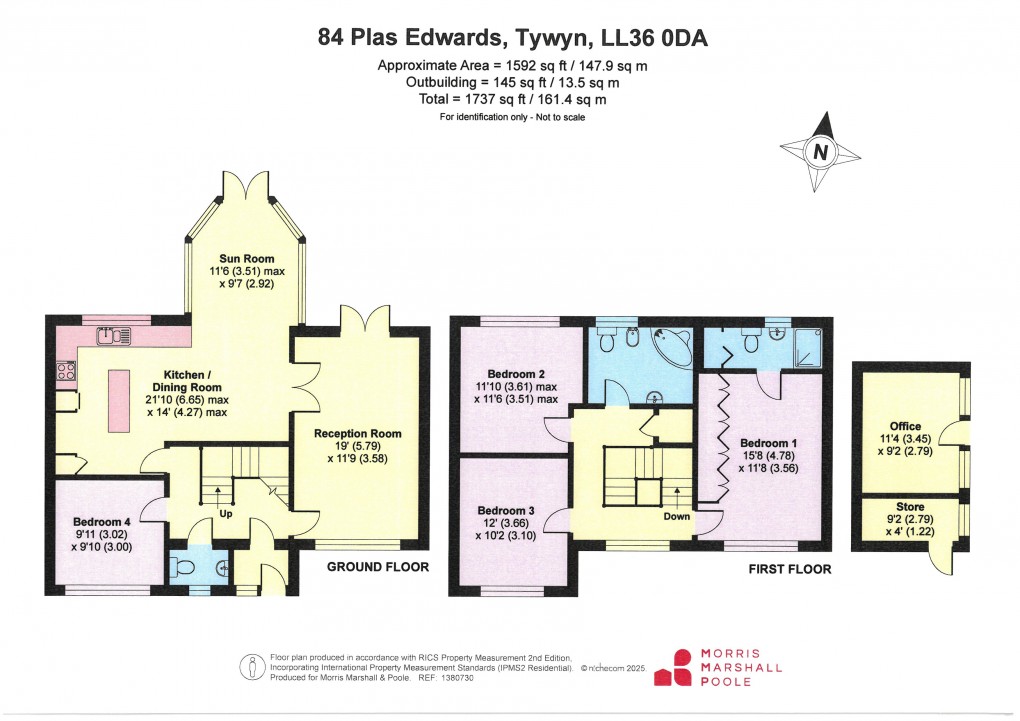 Floorplan for Plas Edwards, Tywyn, Gwynedd
