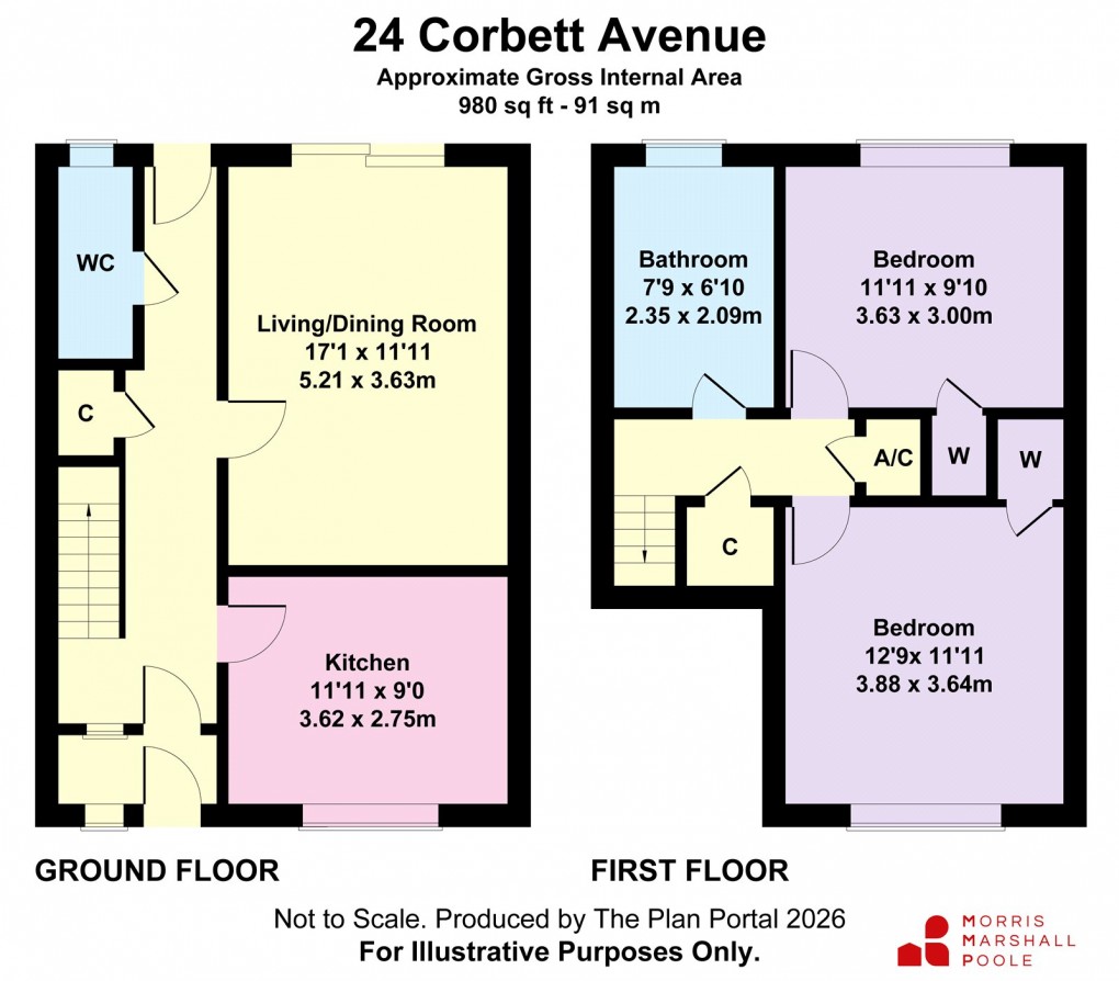 Floorplan for Corbett Avenue, Tywyn, Gwynedd