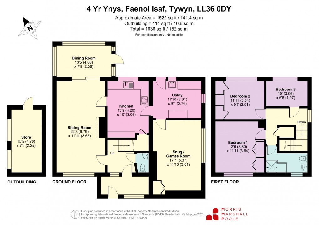 Floorplan for Yr Ynys, Faenol Isaf, Tywyn, Gwynedd