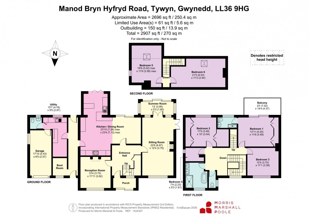 Floorplan for Bryn Hyfryd Road, Tywyn, Gwynedd