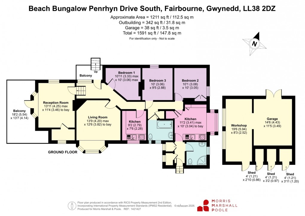 Floorplan for Penrhyn Drive South, Fairbourne, Gwynedd