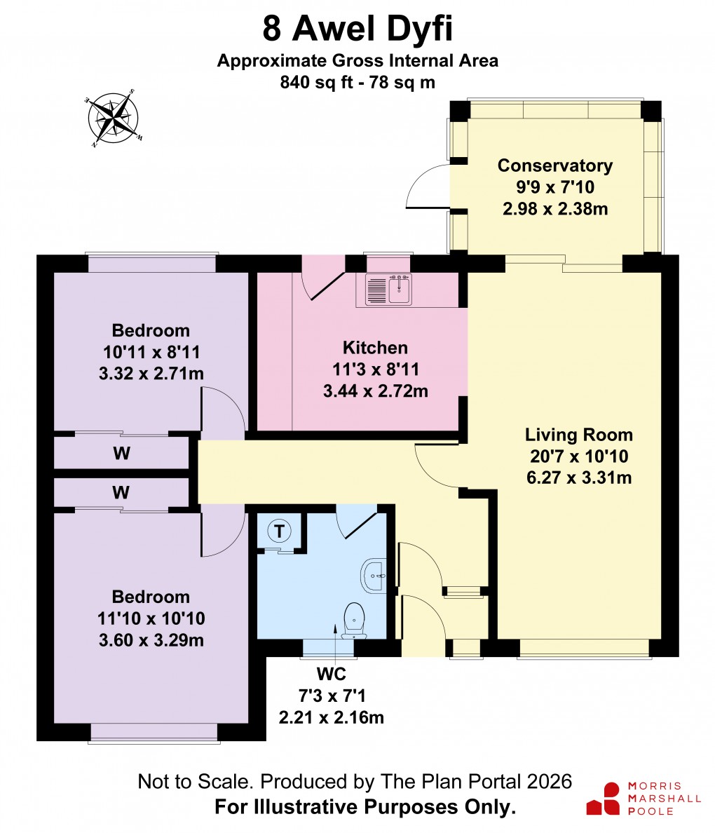 Floorplan for Awel Dyfi, Tywyn, Gwynedd