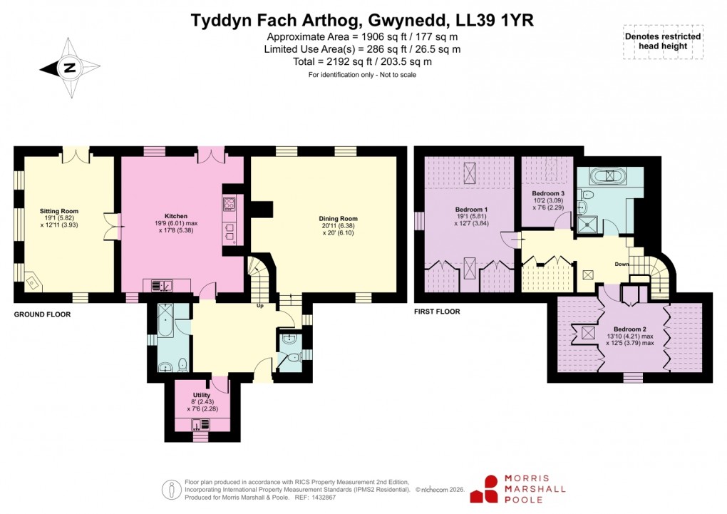 Floorplan for Arthog, Gwynedd