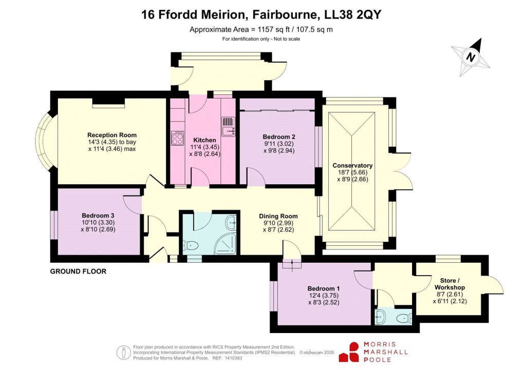 Floorplan for Ffordd Meirion, Fairbourne, Gwynedd