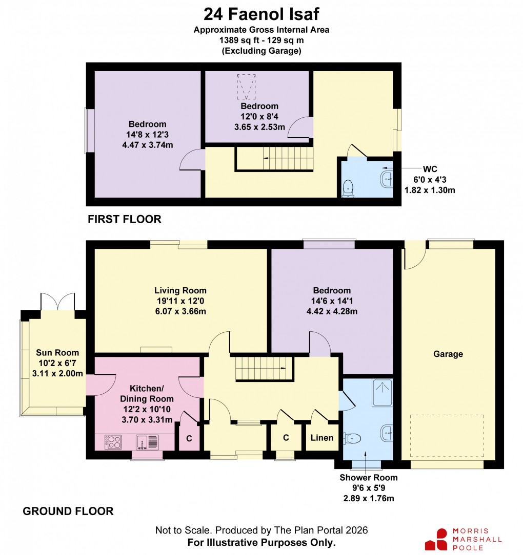 Floorplan for Faenol Isaf, Tywyn, Gwynedd