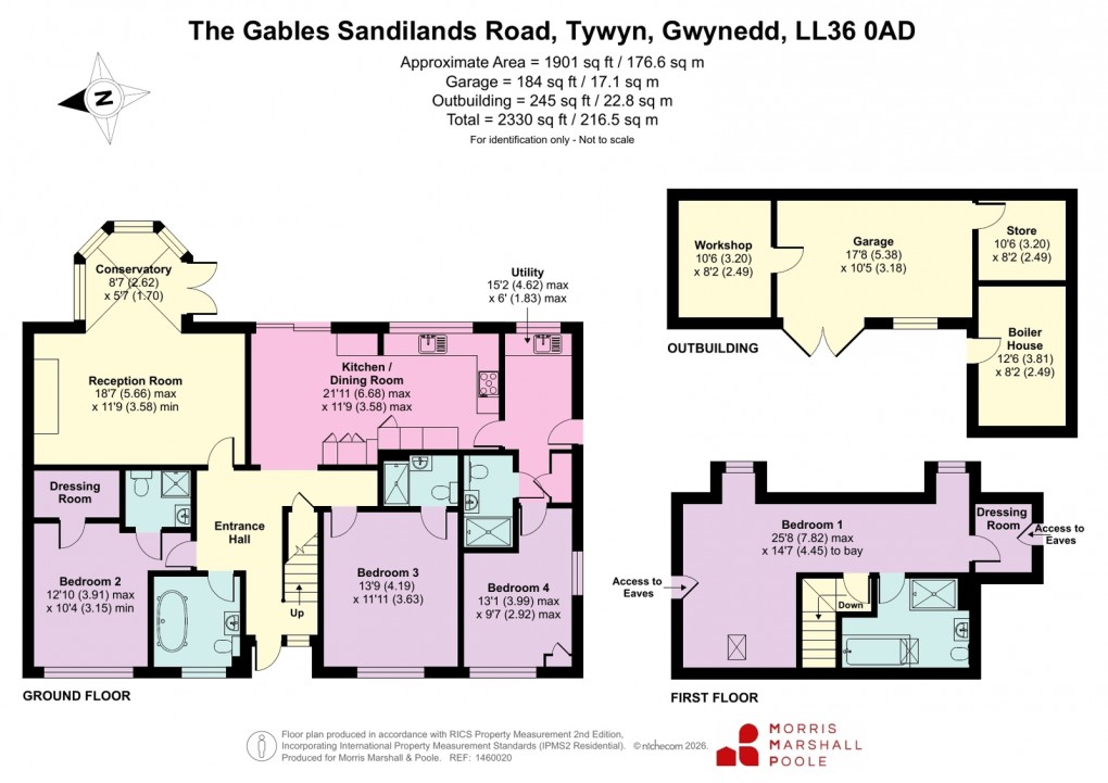 Floorplan for Sandilands Road, Tywyn, Gwynedd