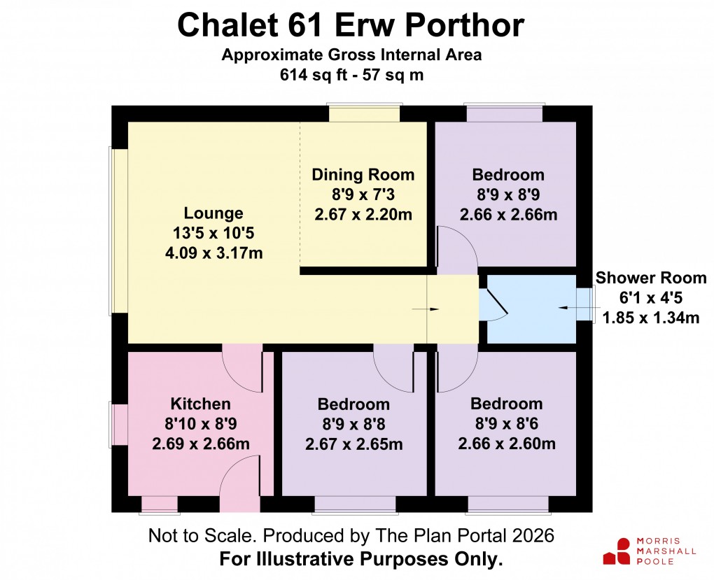 Floorplan for Erw Porthor, Tywyn, Gwynedd