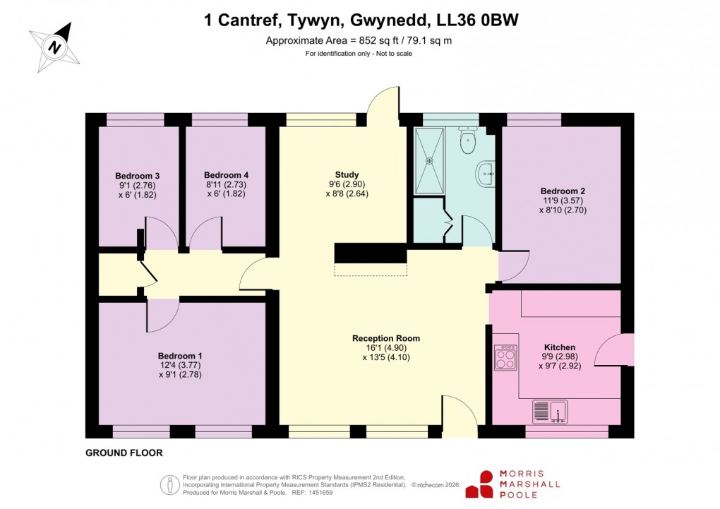 Floorplan for Cantref, Tywyn, Gwynedd