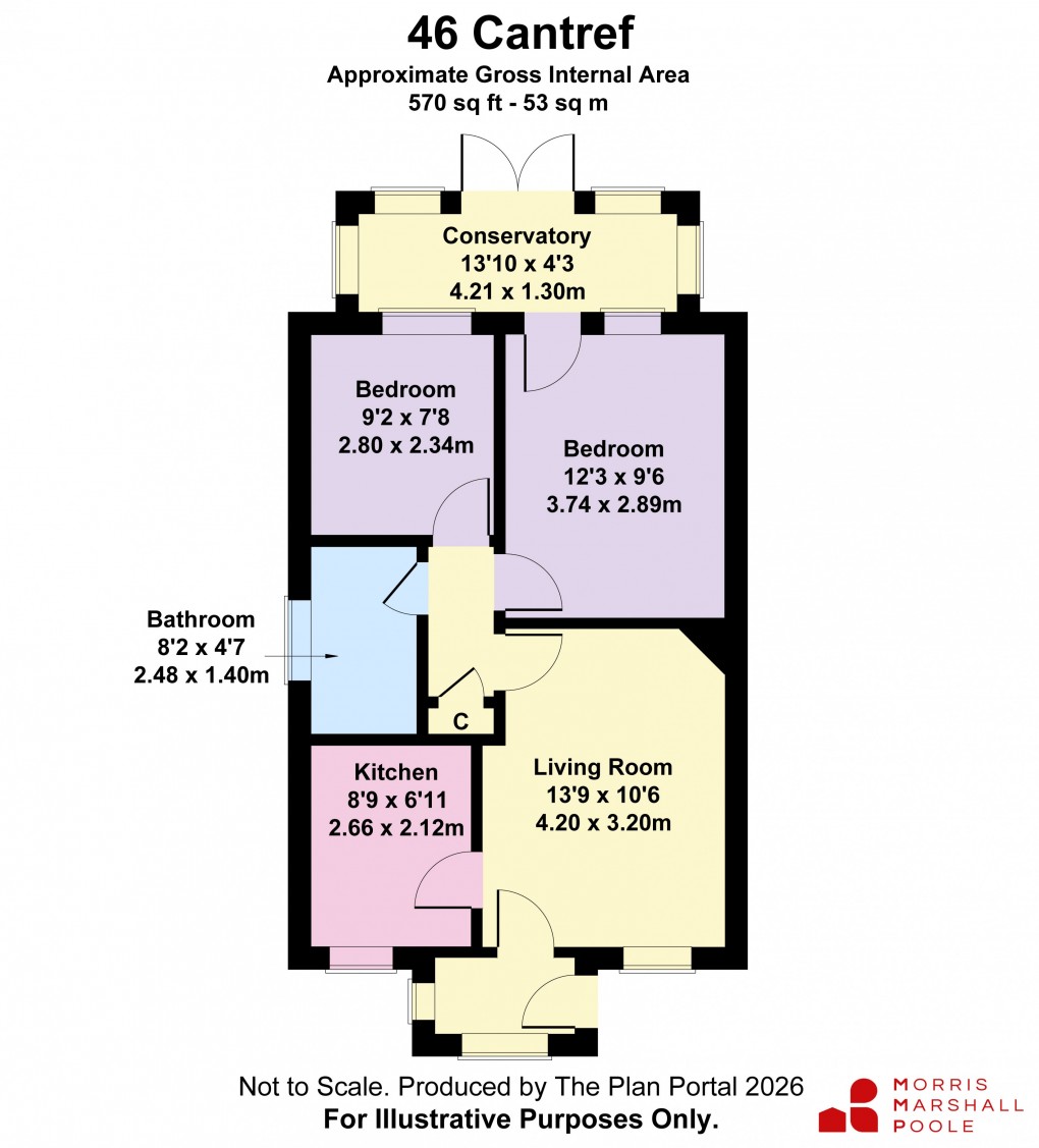 Floorplan for Cantref, Tywyn, Gwynedd