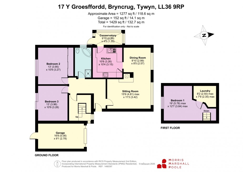 Floorplan for Y Groesffordd, Bryncrug, Tywyn, Gwynedd