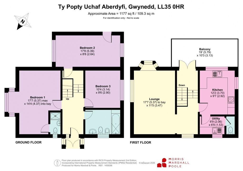 Floorplan for Ty Popty Uchaf, Gwynedd, Aberdyfi
