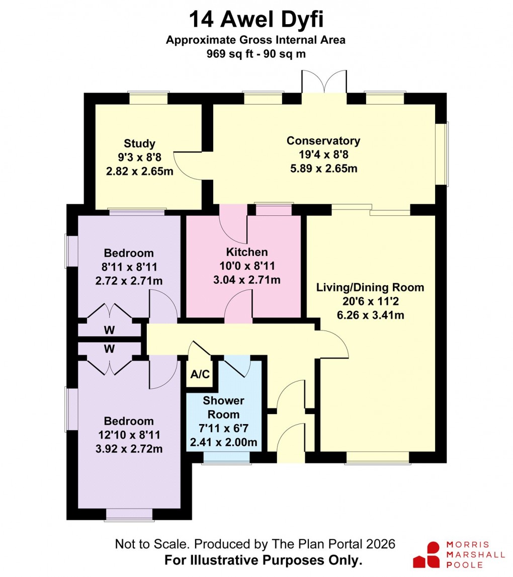 Floorplan for Awel Dyfi, Tywyn, Gwynedd