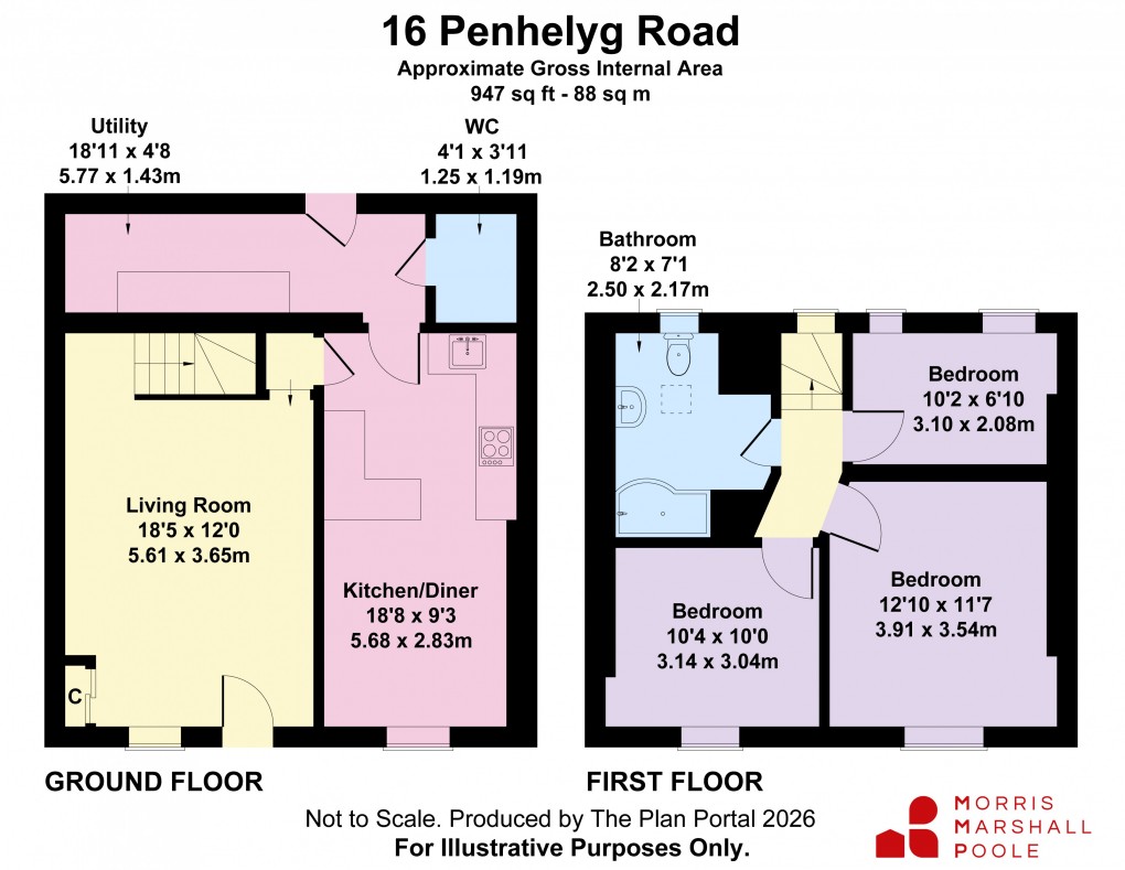Floorplan for Penhelyg Road, Aberdovey, Gwynedd