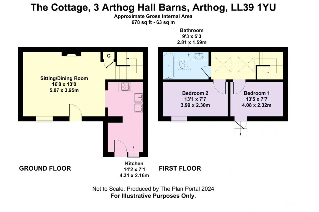 Floorplan for Arthog, Gwynedd