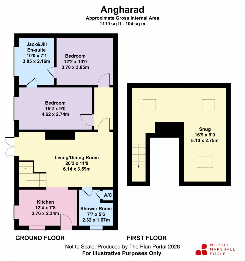 Floorplan for Happy Valley, Tywyn, Gwynedd