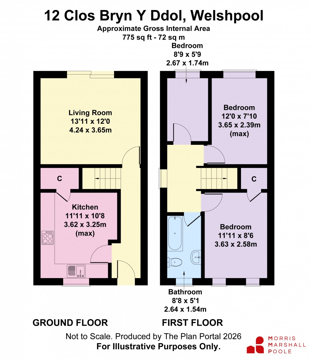 Floorplan for Clos Bryn Y Ddol, Welshpool, Powys