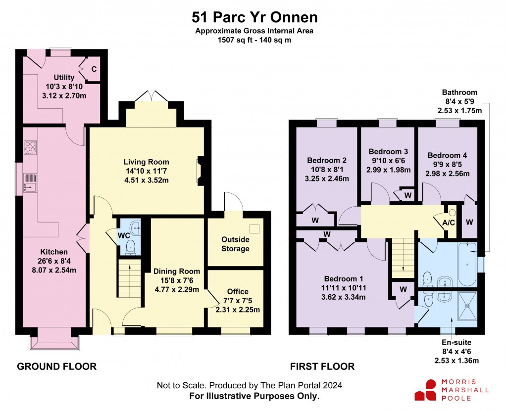 Floorplan for Parc Yr Onnen, Llanfair Caereinion, Welshpool, Powys