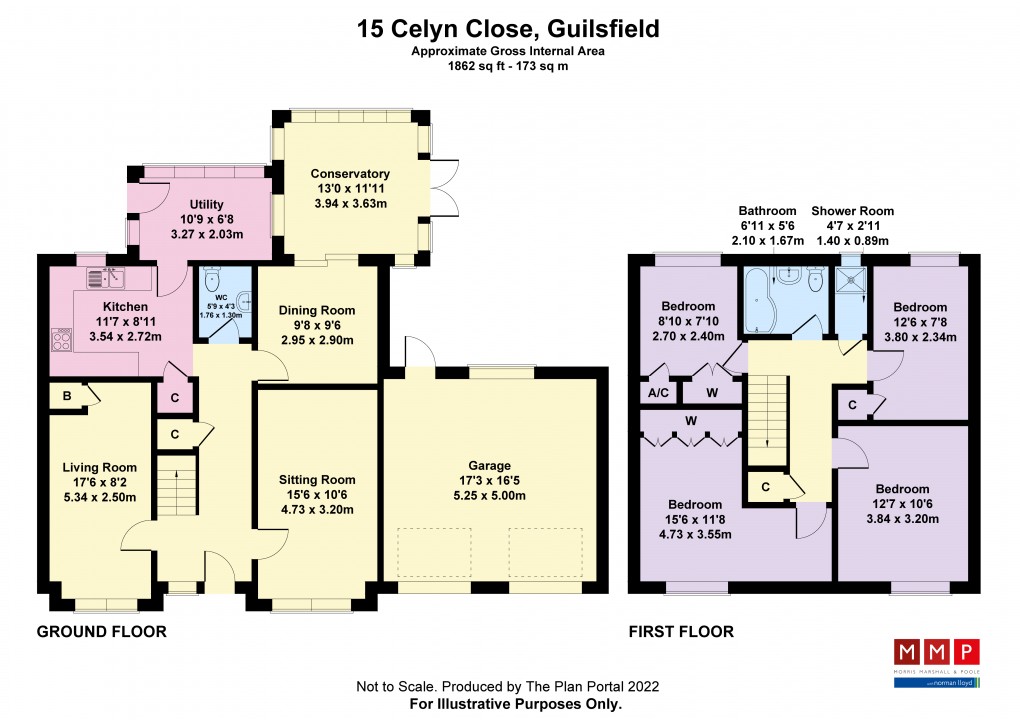 Floorplan for Celyn Close, Guilsfield, Welshpool, Powys