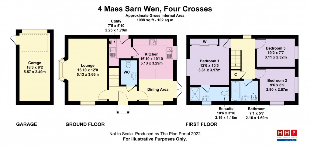 Floorplan for Maes Sarn Wen, Four Crosses, Llanymynech, Powys
