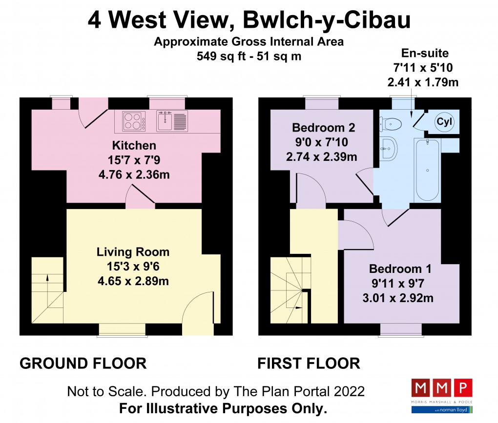 Floorplan for West View, Bwlch-Y-Cibau, Llanfyllin