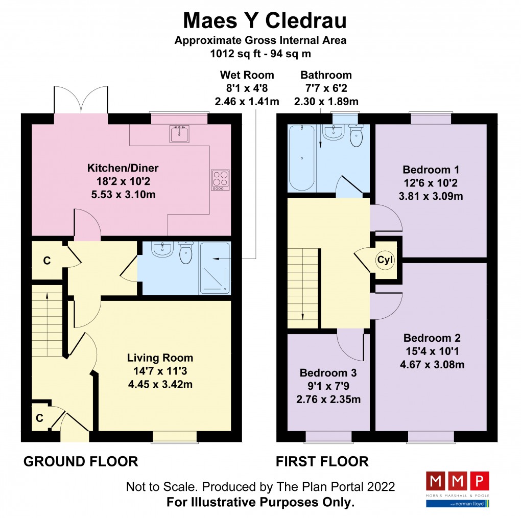 Floorplan for 6 Maes Y Cledrau, Llansanffraid, Powys