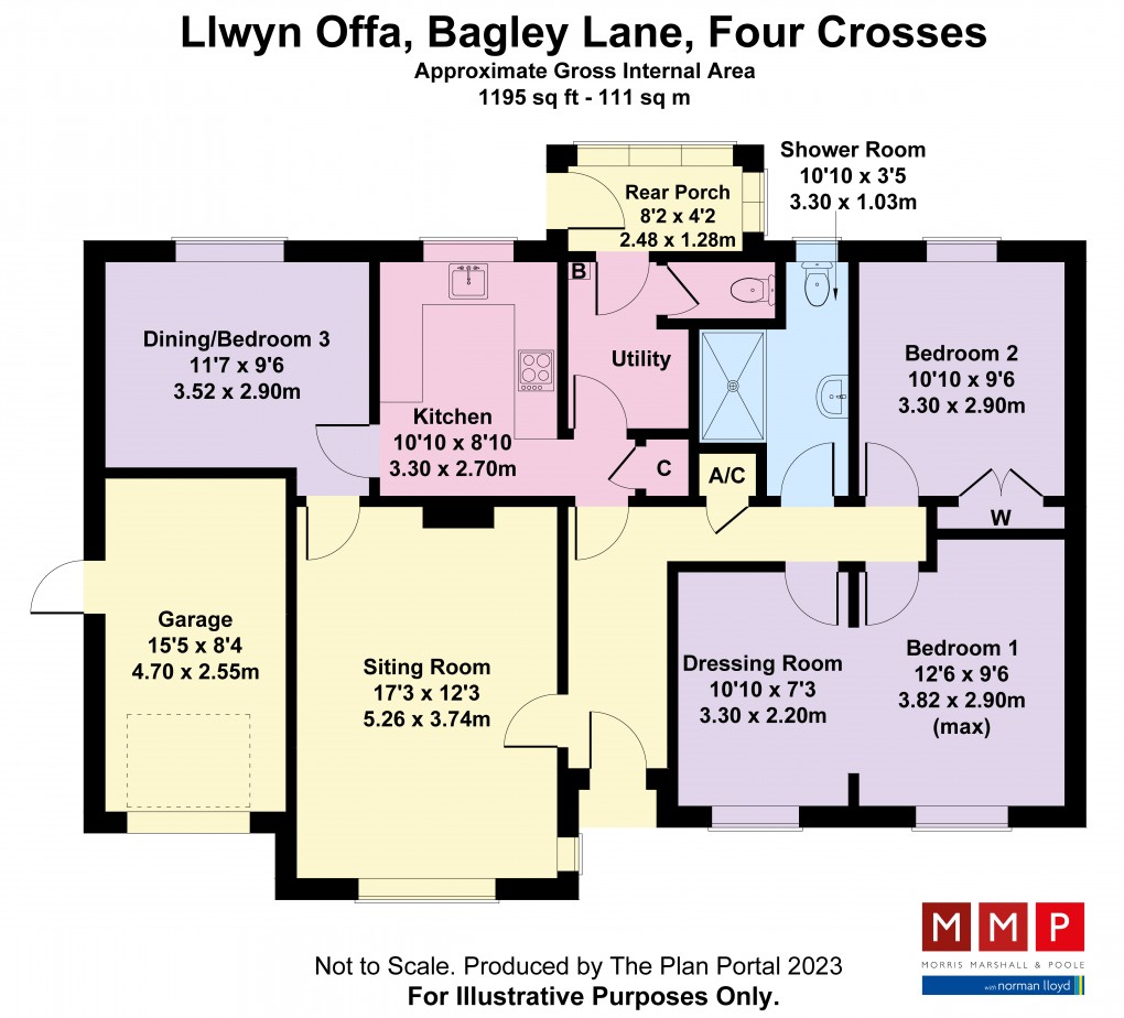 Floorplan for Four Crosses, Llanymynech, Powys