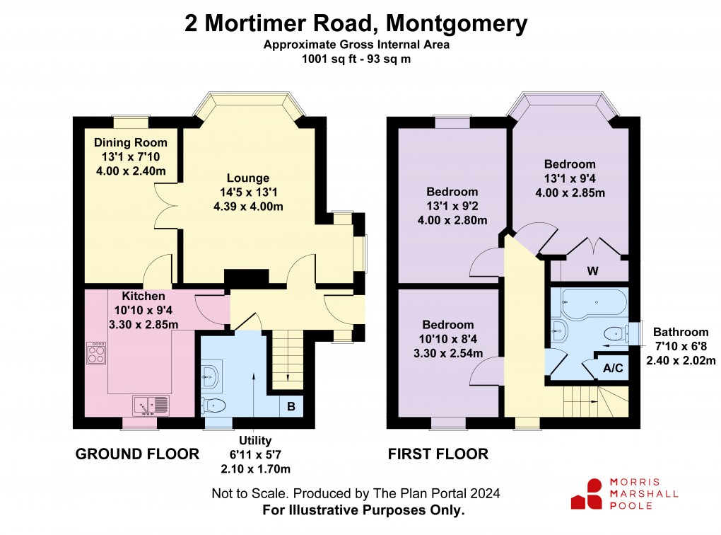 Floorplan for Mortimer Road, Montgomery, Powys