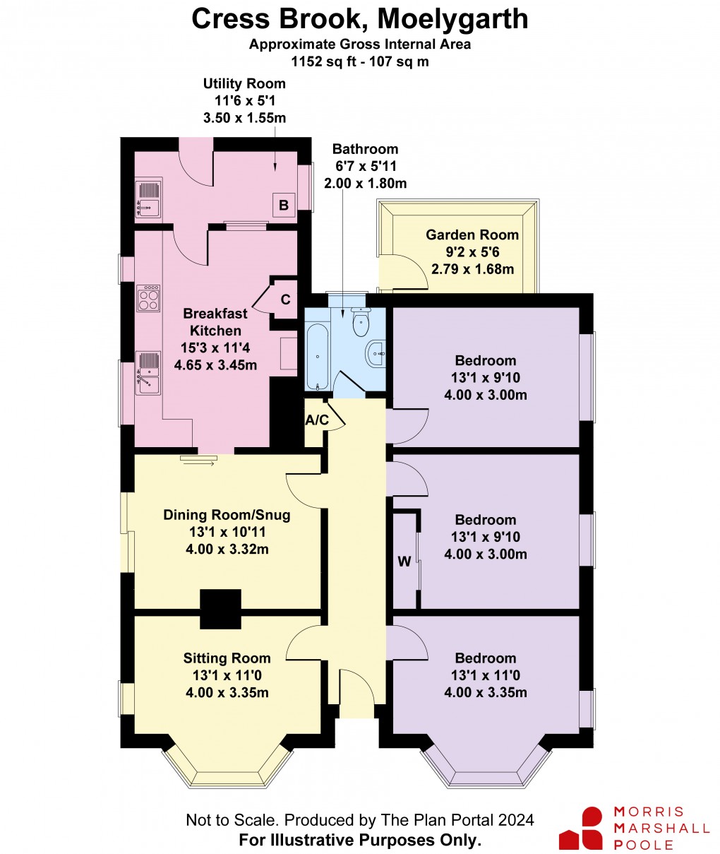 Floorplan for Moelygarth, Welshpool, Powys