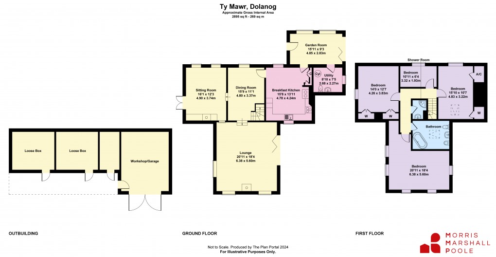 Floorplan for Dolanog, Welshpool, Powys