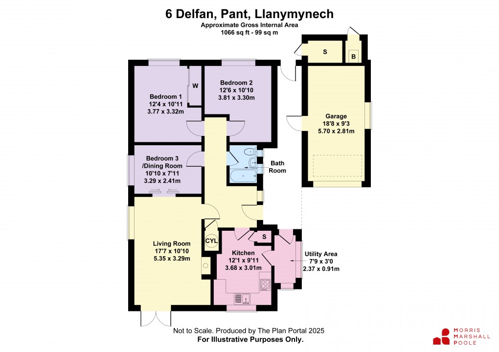 Floorplan for Delfan, Pant, Oswestry, Shropshire