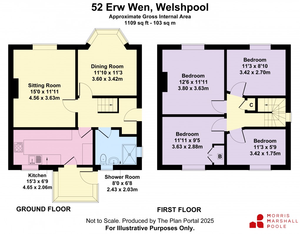 Floorplan for Erw Wen, Welshpool, Powys