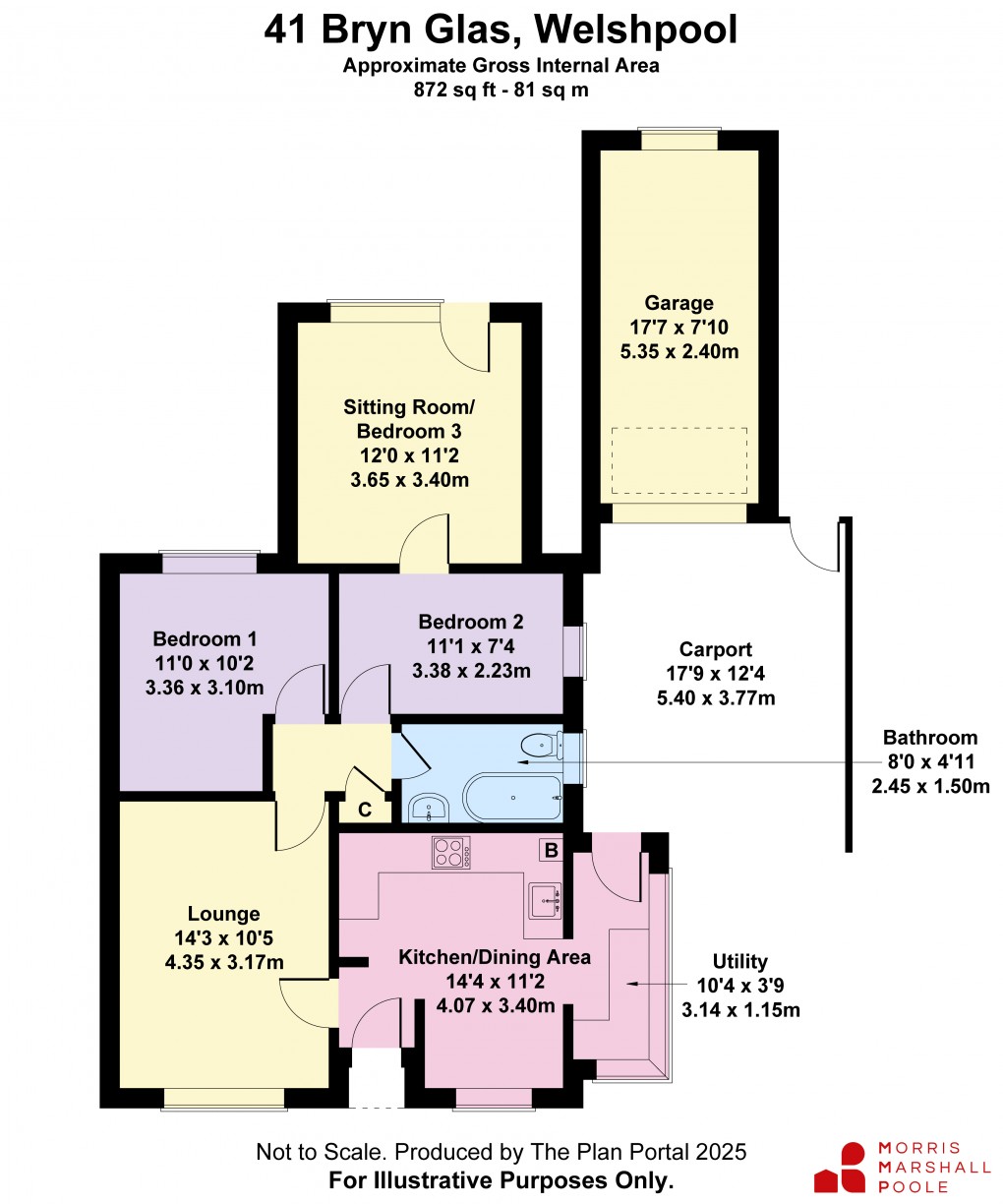 Floorplan for Bryn Glas, Welshpool, Powys