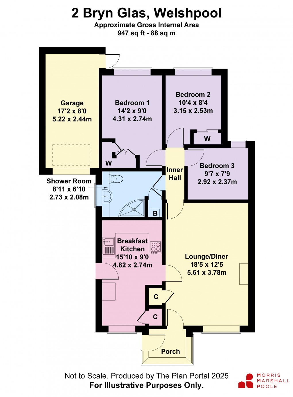 Floorplan for Bryn Glas, Welshpool, Powys