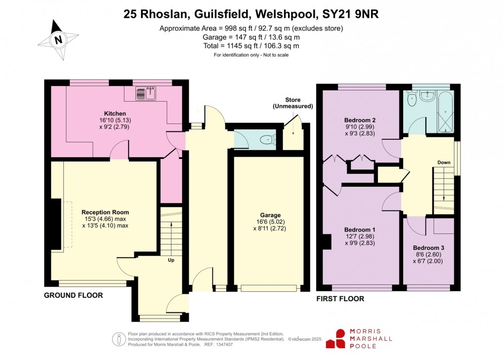 Floorplan for Rhoslan, Guilsfield, Welshpool, Powys