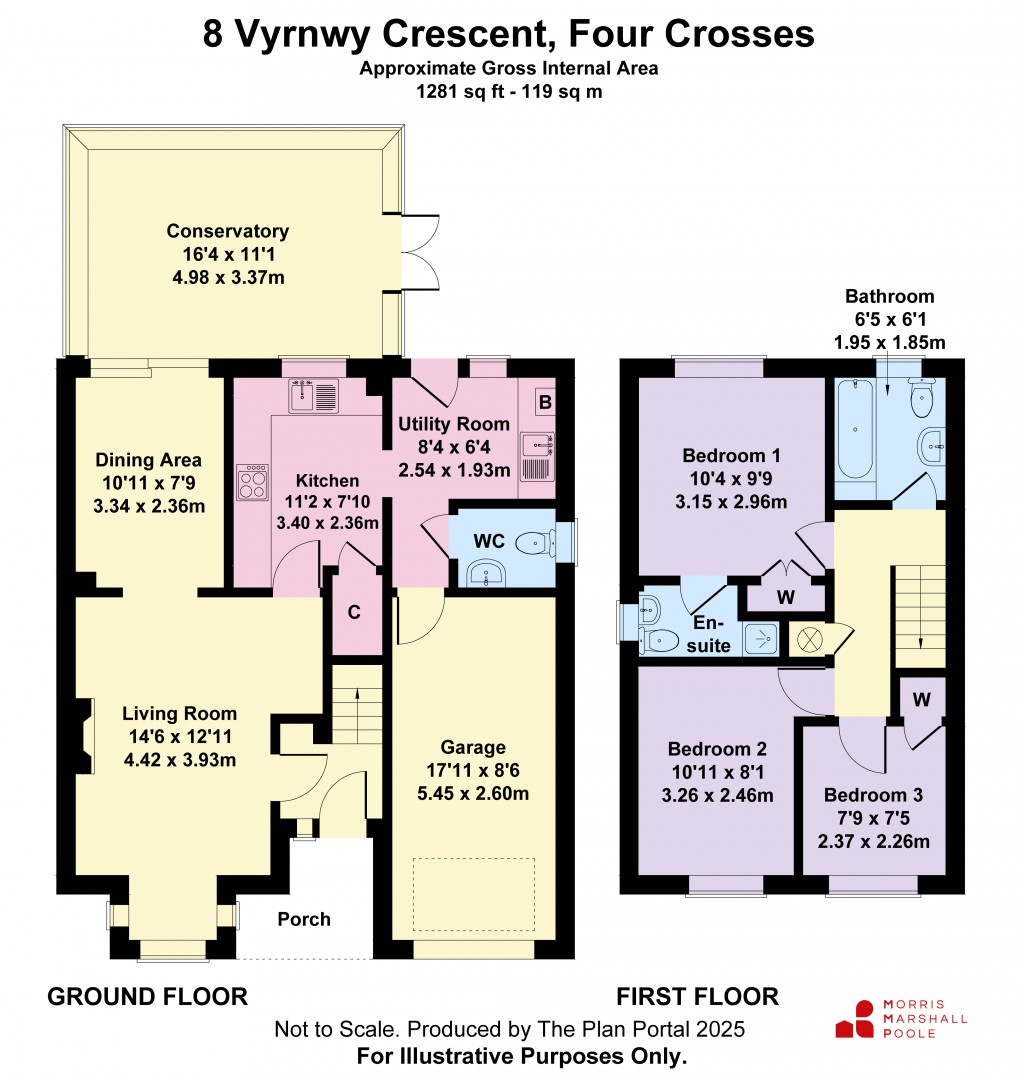 Floorplan for Vyrnwy Crescent, Four Crosses, Llanymynech, Powys