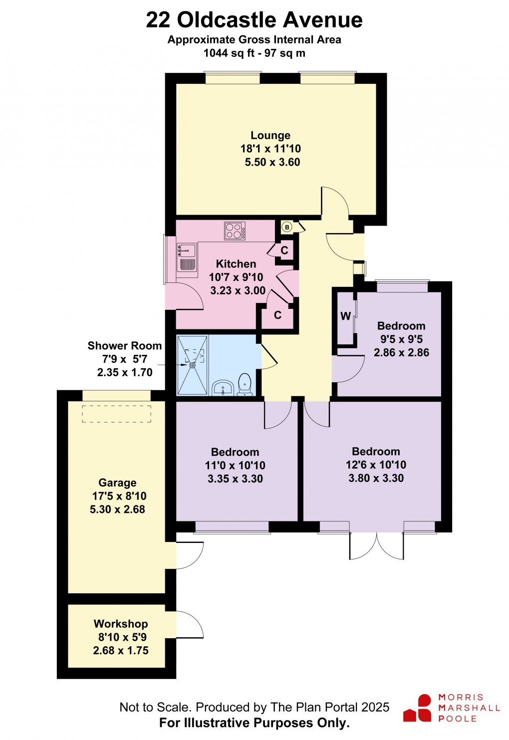 Floorplan for Oldcastle Avenue, Guilsfield, Welshpool, Powys