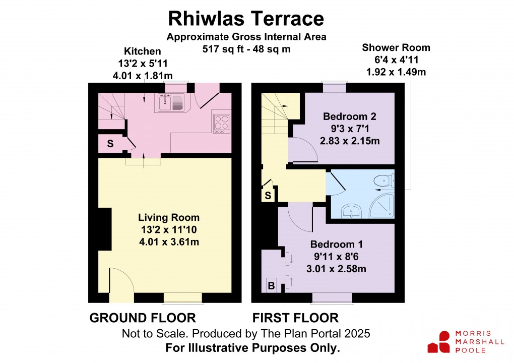 Floorplan for Rhiwlas Terrace, High Street, Llanfyllin, Powys