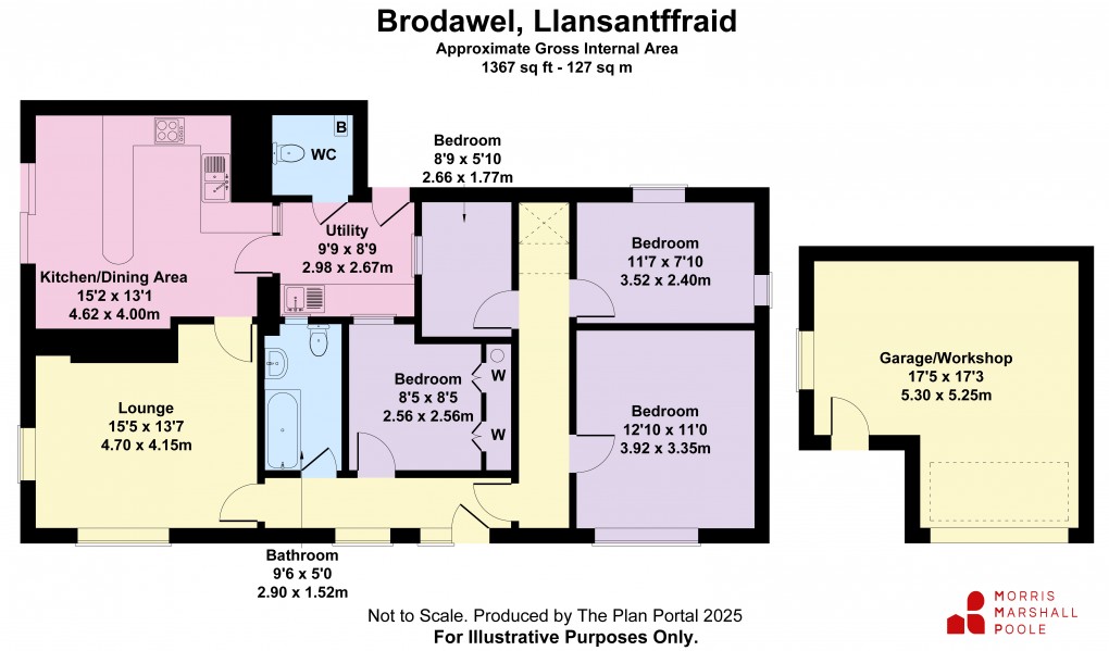 Floorplan for Church Lane, Llansantffraid, Powys