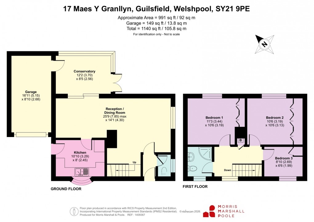 Floorplan for Maes Y Granllyn, Guilsfield, Welshpool, Powys