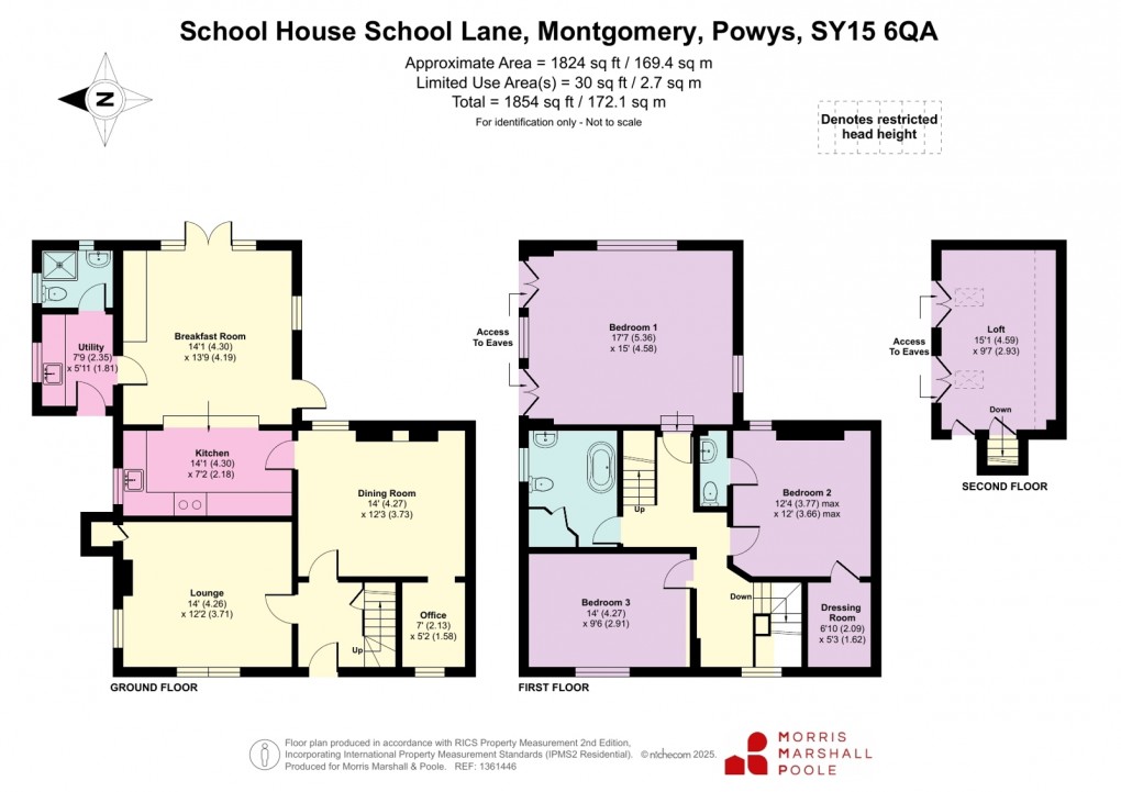 Floorplan for School Lane, Montgomery, Powys