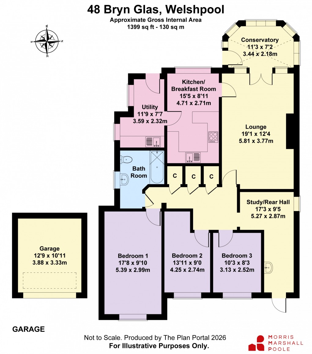 Floorplan for Bryn Glas, Welshpool, Powys