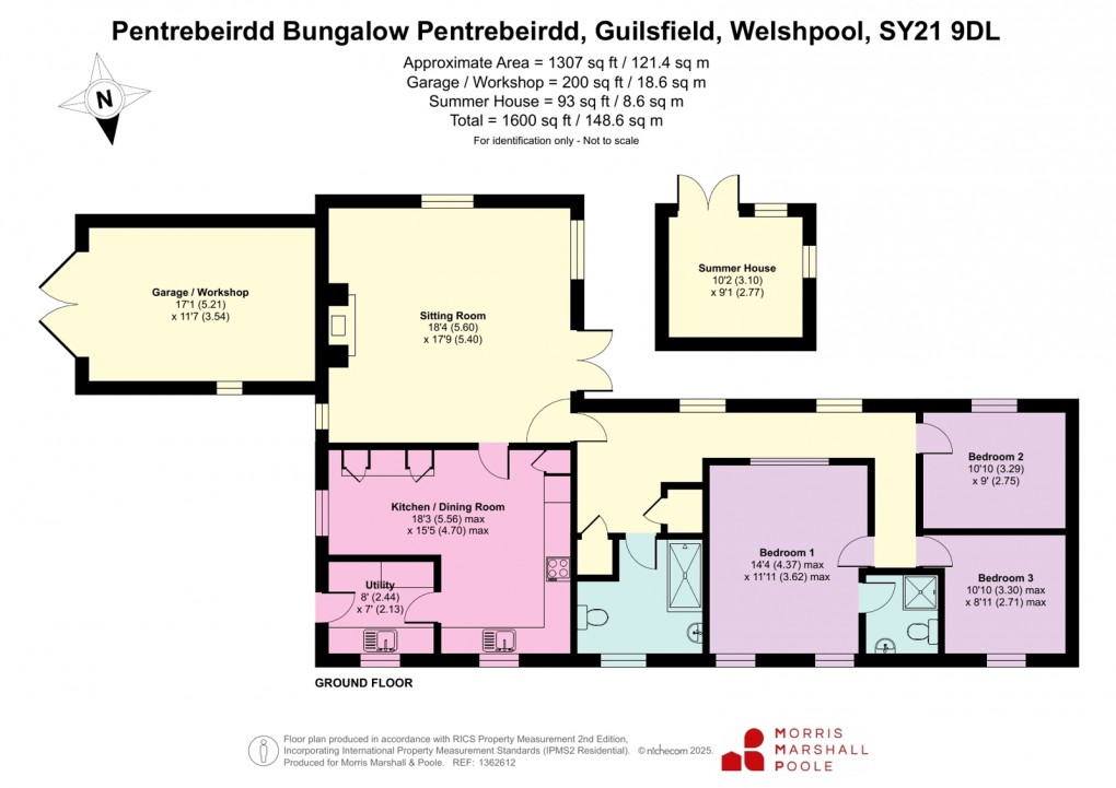 Floorplan for Pentrebeirdd, Guilsfield, Welshpool, Powys