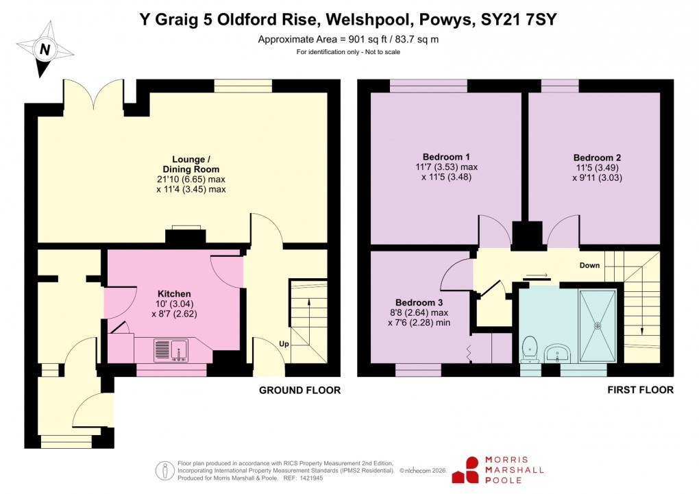 Floorplan for Oldford Rise, Welshpool, Powys