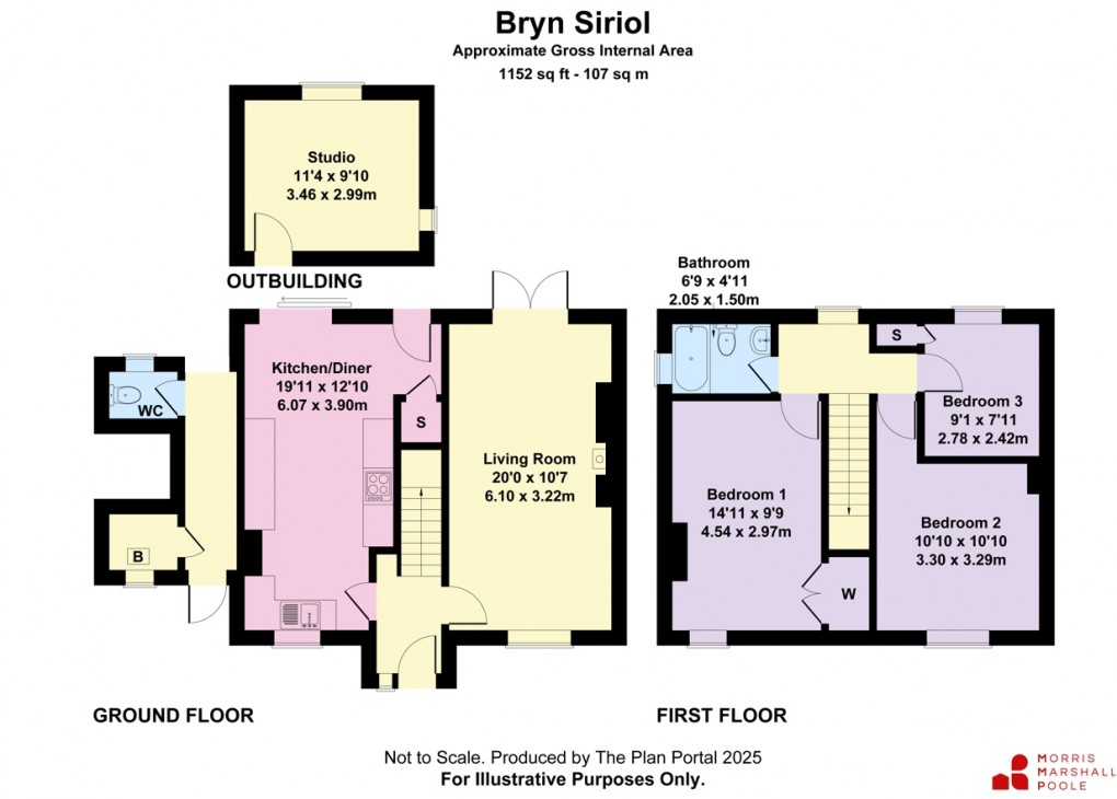 Floorplan for Bryn Siriol, Llansantffraid, Powys