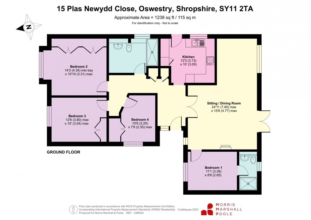 Floorplan for Plas Newydd Close, Oswestry, Shropshire