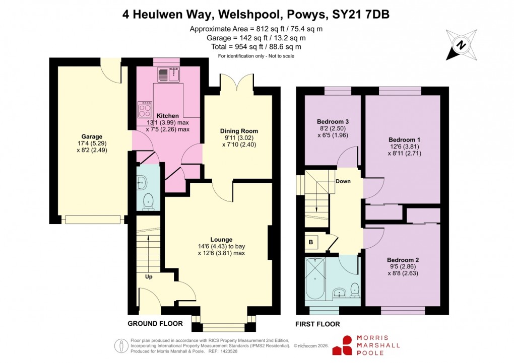 Floorplan for Heulwen Way, Welshpool, Powys
